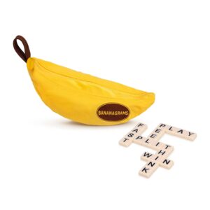 Bananagrams Classic Word Game, 144 Tiles in Banana Pouch, Travel Game