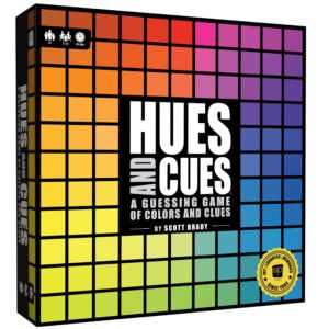 HUES and CUES - Vibrant Color Guessing Board Game for 3-10 Players Ages 8+, Connect Clues and Guess from 480 Color Squares