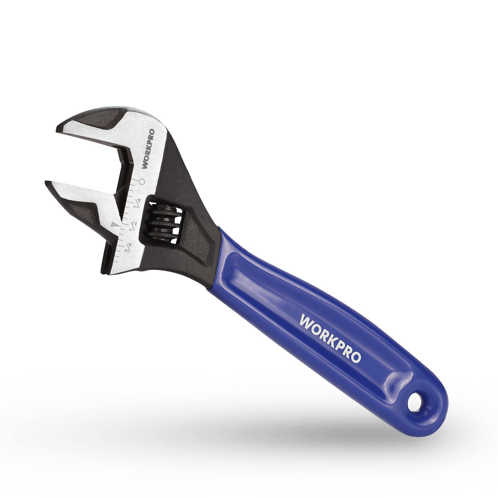 WORKPRO 6-Inch Compact Adjustable Wrench, Wide Jaw Cr-V steel Wrench