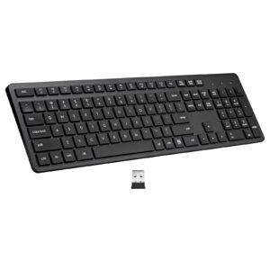 USB Silent Wireless Keyboard for Laptop Computer Full Size Number Pad Black