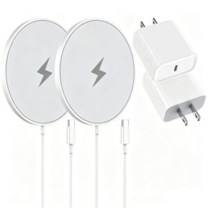 Magnetic Wireless Charger Fast Apple Mag-Safe Charger for iPhone 16 Pro Max/16 Pro/iPhone 15Pro Max/15 Plus/14/13/12/AirPods 3/2/Pro/Pro 2 Magnet Charging Pad Mag Safe Chargerwith Dual Charging Ports