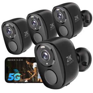 Rraycom 5G/2.4G Security Cameras Wireless Outdoor,4Pack Cameras System