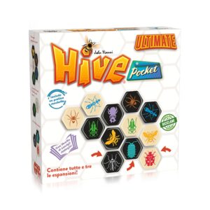 Hive Pocket Ultimate - Strategy Game for 2 Players - Includes Expansions Ladybug, Mosquitoes and Onisco - 2 Players - 9+ Years - 20 Minutes - Italian Edition
