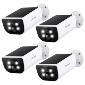 Cinnado Security Cameras Wireless Outdoor Integrated Solar Panel, S1 4Pack
